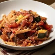 Oil-Free Caponata Pasta