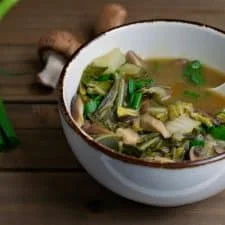 Vegan Mushroom Bok Choy Soup