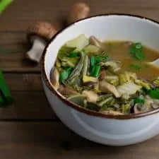 Vegan Mushroom Bok Choy Soup