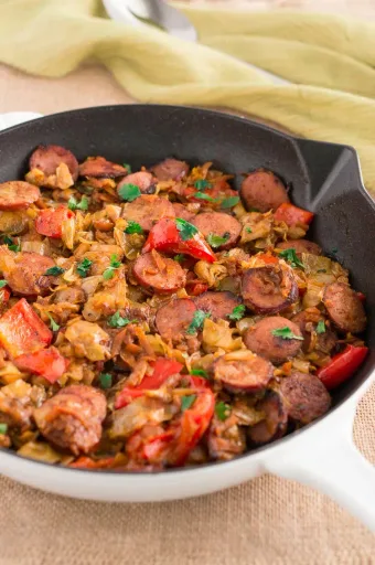 Receta de repollo y salchicha