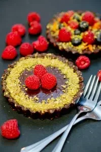 Tartaletas de chocolate sin horno