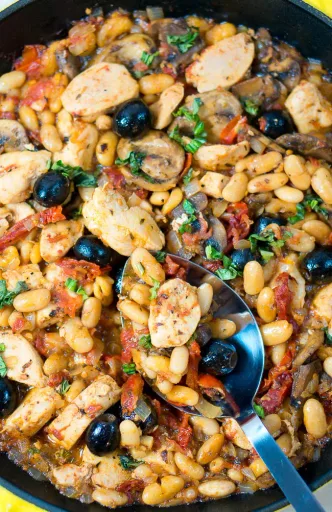 Pollo a la Toscana en una sola sartén