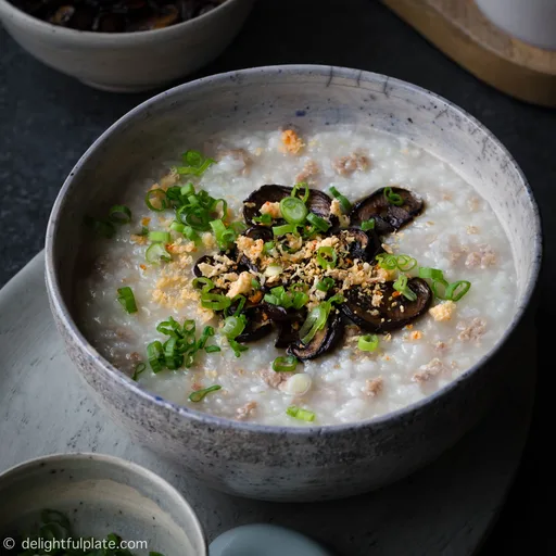 Pressure Cooker Pork Congee with Mushrooms
