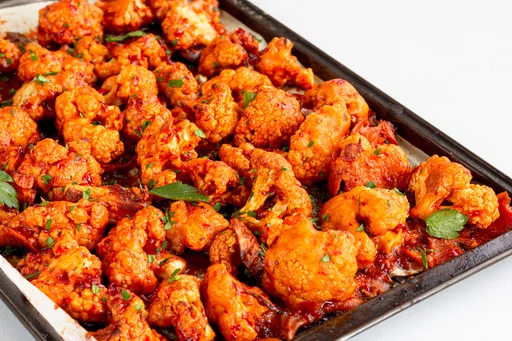 Coliflor estilo Búfalo griega, crujiente y picante