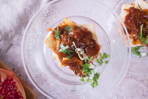 Pan-seared Tofu With A Ouzo-Pomegranate Glaze