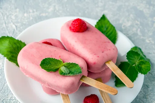 Raspberry Coconut Vegan Ice Pops