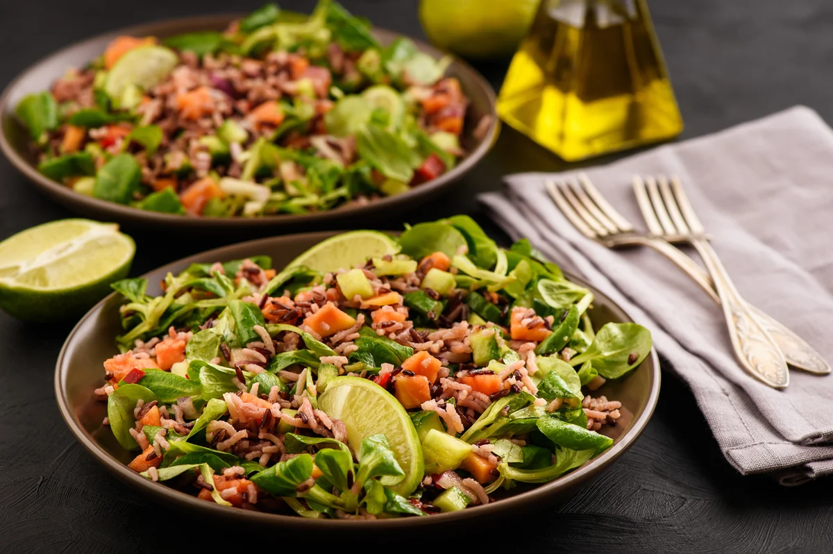 Wild Rice Salad With Greens and Papaya