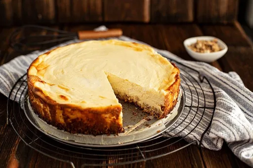 Saftiger Käsekuchen mit Müsliboden