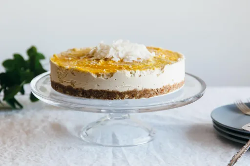 Raw Coconut, Macadamia and Mango Cheesecake