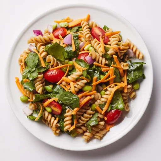 Ensalada de pasta con espinacas y eneldo