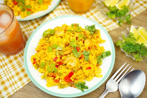 Arroz con camarones peruano auténtico