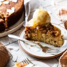 Upside Down Caribbean Coconut Rum Cake
