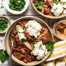 Judías pintas y arroz al estilo de Luisiana
