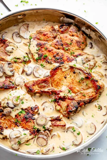 Chuletas de cerdo cremosas y fáciles