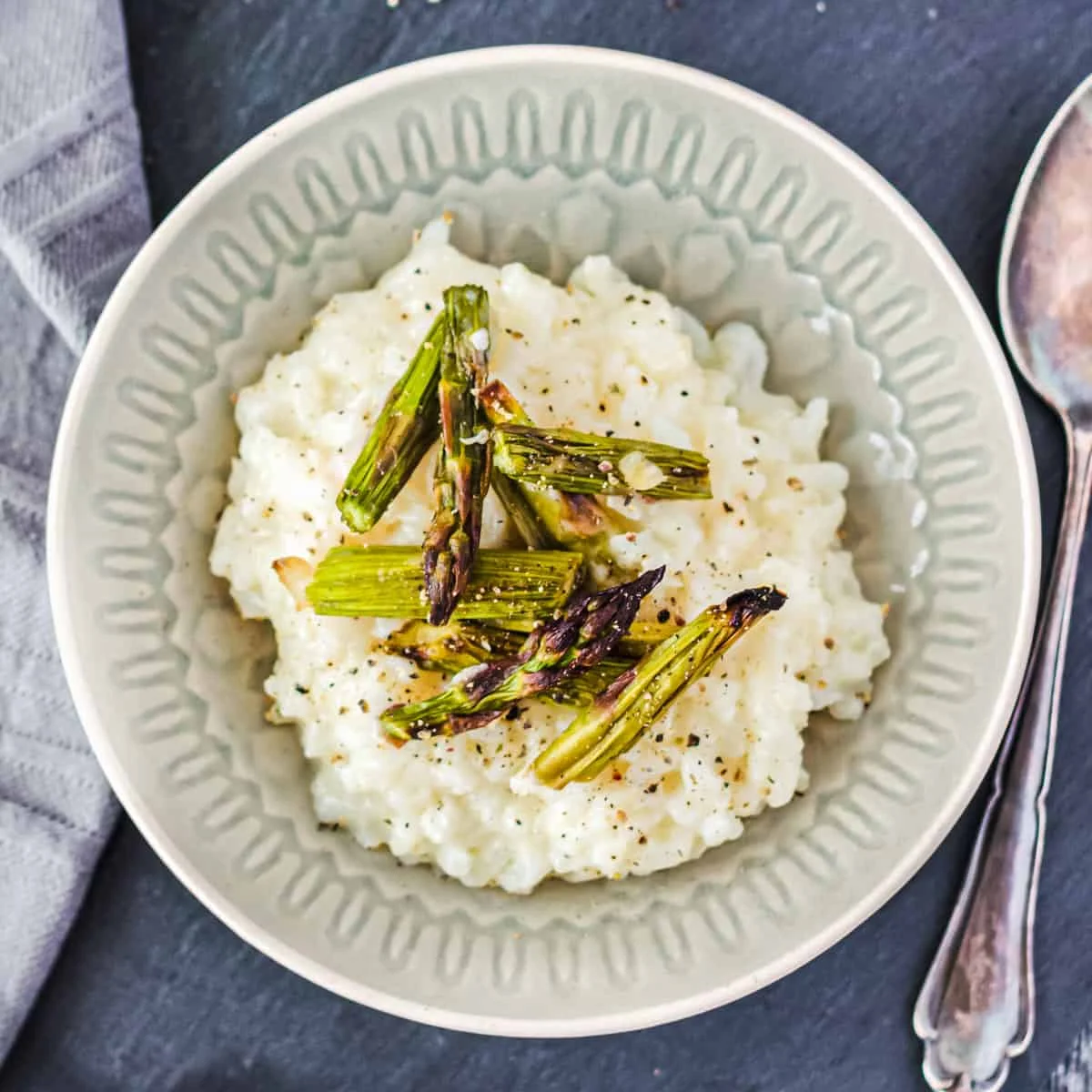 Risotto mit gebackenem Spargel