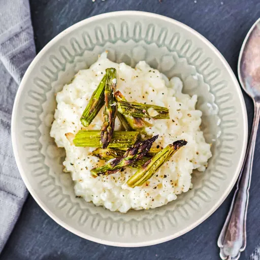 Risotto mit gebackenem Spargel