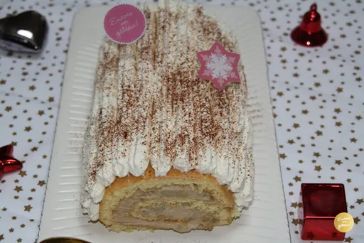 Bûche roulée marrons et poires
