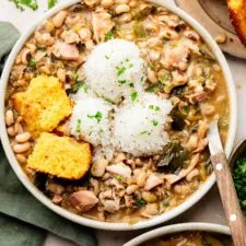 Slow Cooker Black-Eyed Peas with Collard Greens