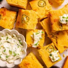 Jalapeño Cheddar Cornbread with Scallion Butter