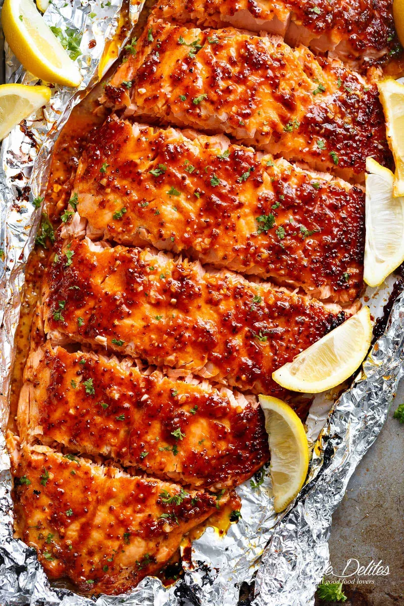 Honey Mustard Salmon In Foil