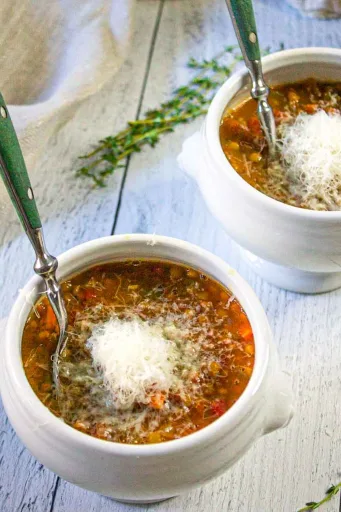 Sopa de lentejas al estilo italiano