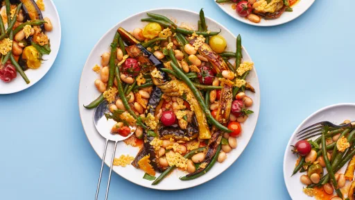 Summer Vegetable Cassoulet With Crispy Gruyère