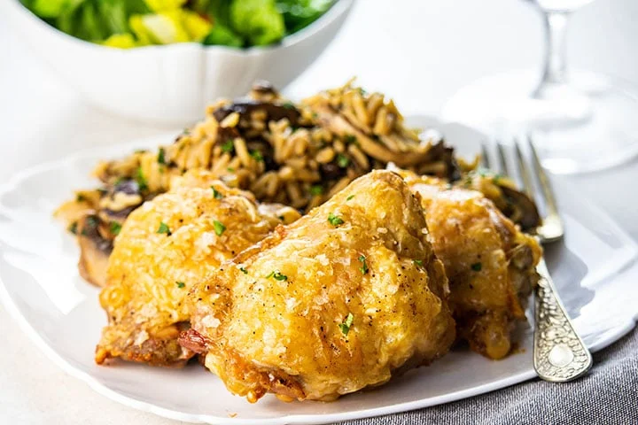Crispy Oven Baked Chicken Thighs