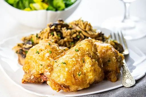 Muslos de pollo crujientes al horno
