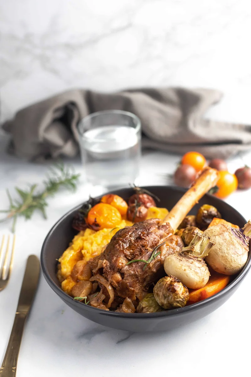 Slow Cooked Lamb Shanks with Root Vegetables