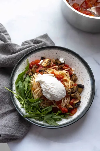Spicy Eggplant Pasta