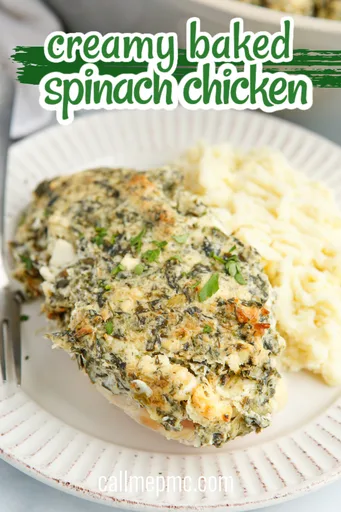 Pollo con espinacas al horno cremoso