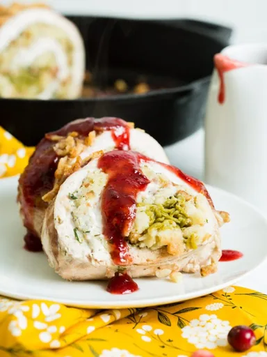 Pechuga de pavo rellena para Acción de Gracias