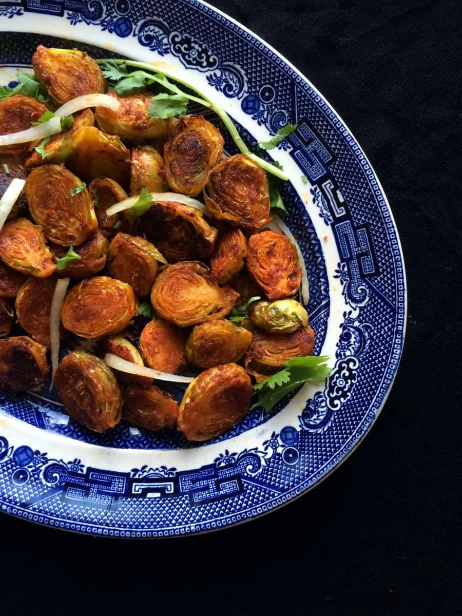 Tandoori Oven Roasted Brussel Sprouts