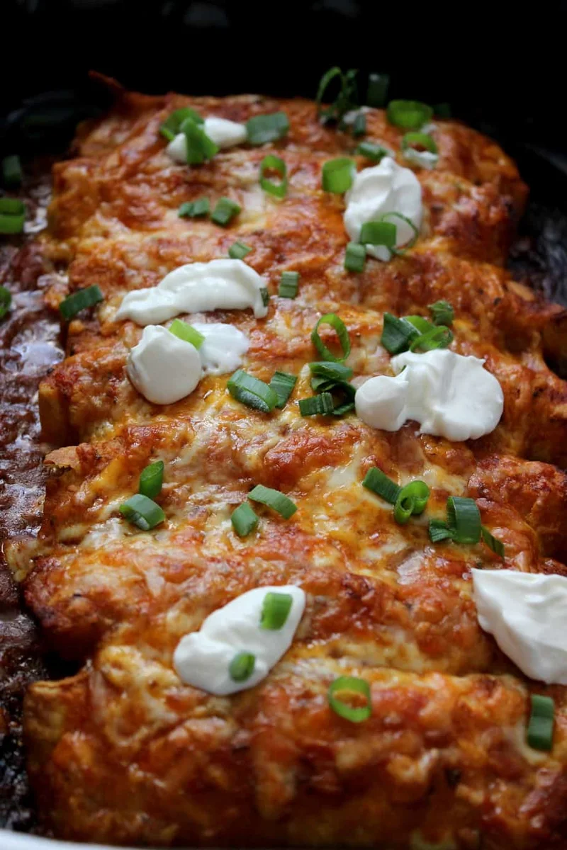 Spicy Chicken Enchiladas with Our Favourite Enchilada Sauce