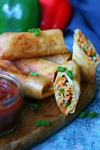 Rollitos de primavera de fideos y verduras