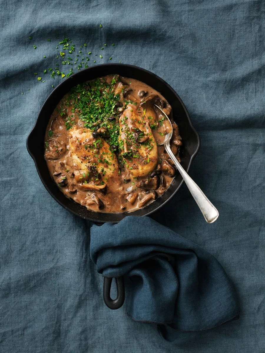Kylling med svampesauce
