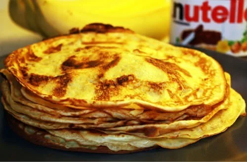 Pandekager med nutella og banan
