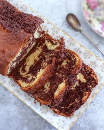 Easy Chocolate Lemon Marble Loaf Cake