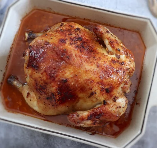 Pollo asado a la miel y limón