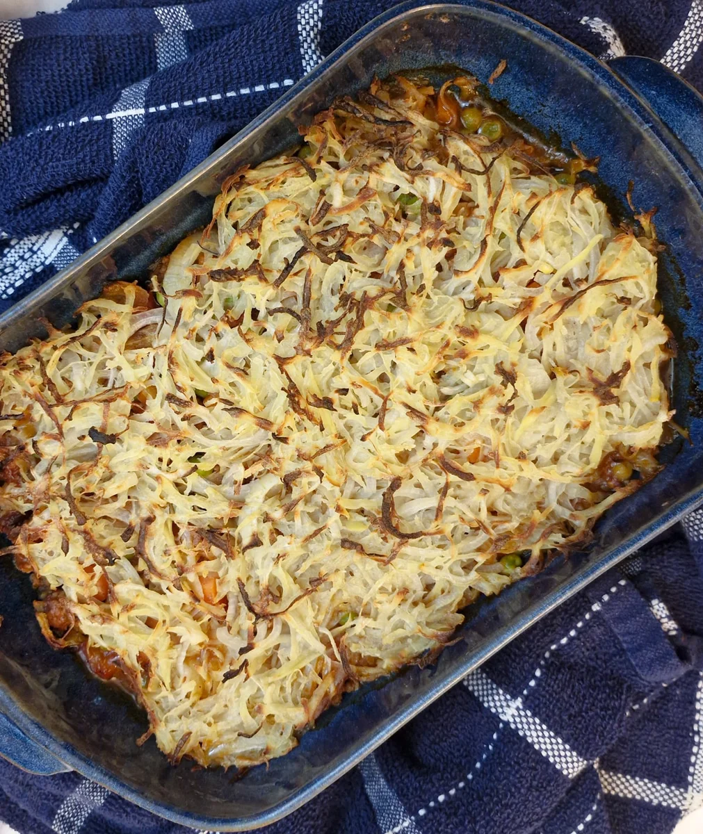 Beef keema with rosti topping