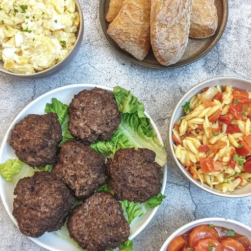 Homemade boerewors patties