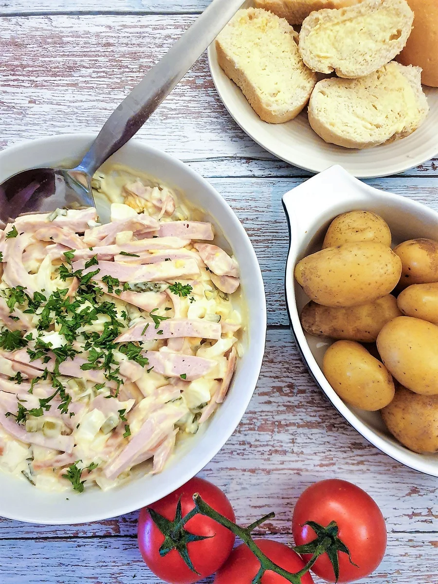 German meat salad (fleischsalat)