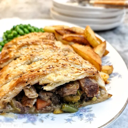 Leftover roast dinner pie