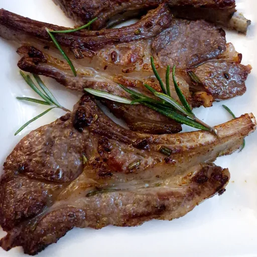 Chuletas de cordero a la sartén con ajo y romero