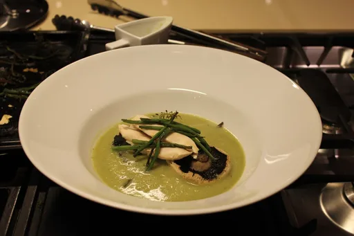 Poached Chicken and Cannellini Bean Puree