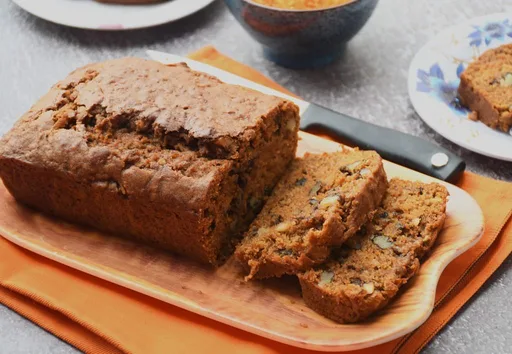 Eggless Carrot Walnut Loaf