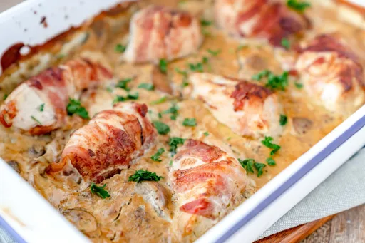 Pollo en salsa de queso crema