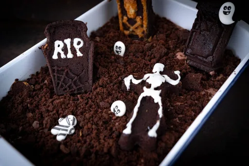 Postre de cementerio para Halloween