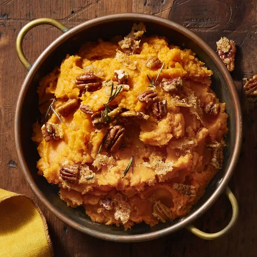 Purè di patate dolci al rosmarino e noci pecan