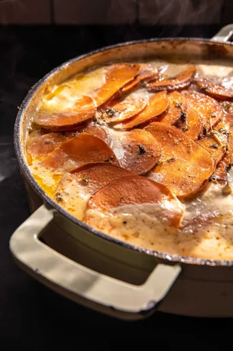 Easy Creamy Scalloped Sweet Potatoes